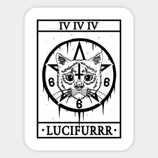 LUCIFURRR- FUNNY CAT TAROT CARD Sticker